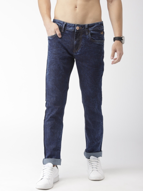 

Flying Machine Men Blue Tapered Fit Mid-Rise Clean Look Stretchable Jeans