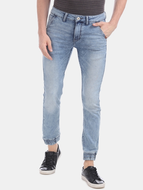

Flying Machine Men Blue Mid-Rise Clean Look Stretchable Jogger Jeans