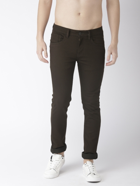

Flying Machine Men Brown Skinny Fit Low-Rise Clean Look Stretchable Jeans
