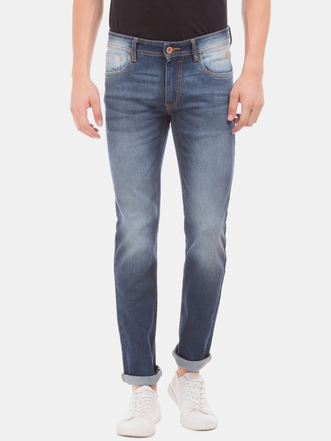 

Flying Machine Men Blue Tapered Fit Mid-Rise Clean Look Stretchable Jeans