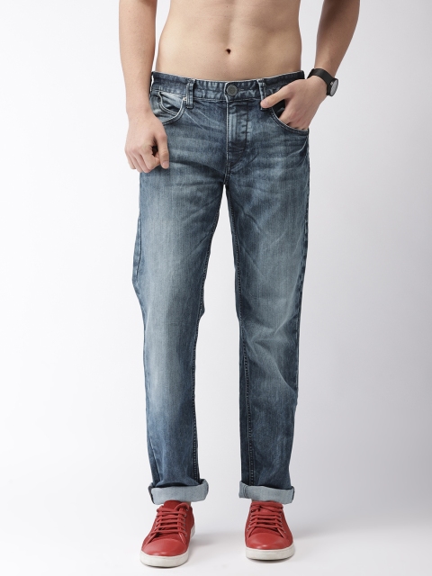 

Flying Machine Men Blue Slim Straight Fit Mid-Rise Clean Look Stretchable Jeans
