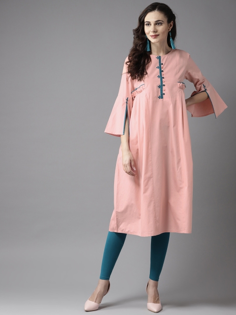 

Moda Rapido Women Pink Solid A-Line Kurta