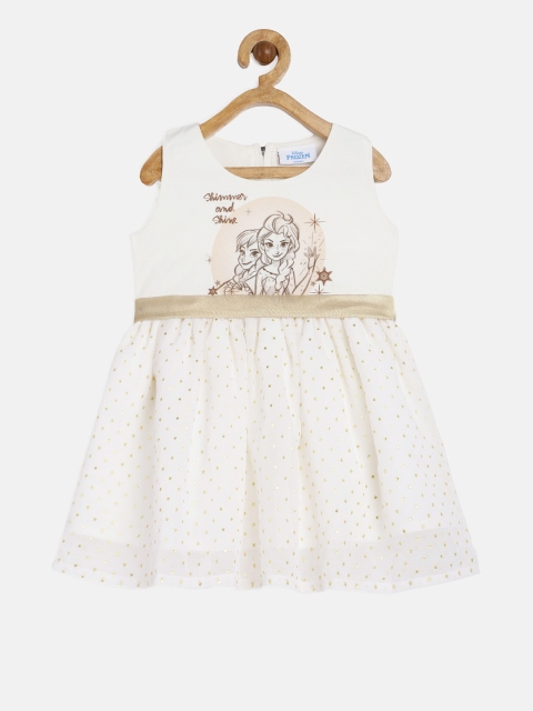 

Peppermint Girls Off-White Printed Fit and Flare Dress