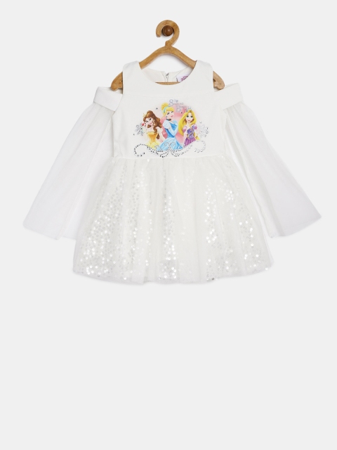 

Peppermint Girls Off-White Embellished Fit and Flare Dress