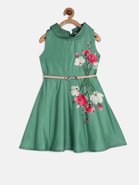 

Peppermint Girls Sea Green Embellished Fit and Flare Dress