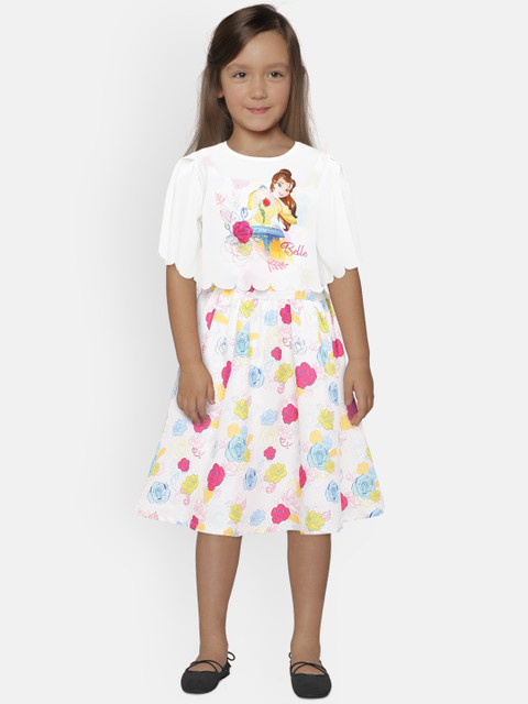 

Peppermint Girls DISNEY Off-White Printed Fit and Flare Dress