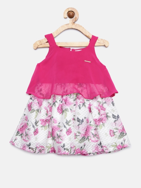 

Peppermint Girls Pink Printed Fit and Flare Dress