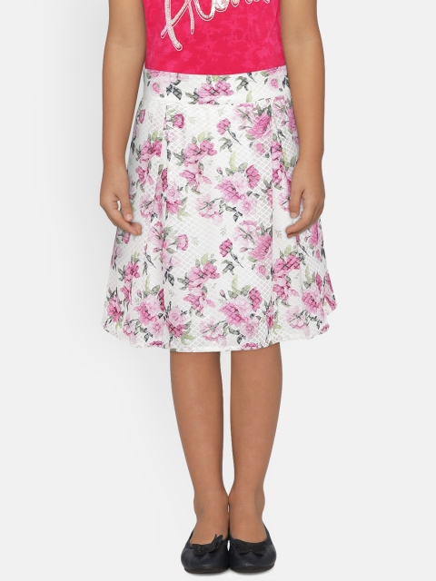 

Peppermint Girls White & Pink A-line Skirt
