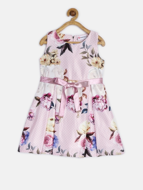 

Peppermint Girls Purple Printed Fit and Flare Dress