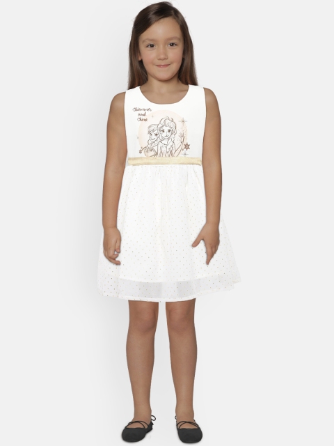 

Peppermint Girls Off-White Printed Fit and Flare Dress