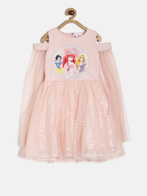 

Peppermint Girls Pink Printed Fit and Flare Dress