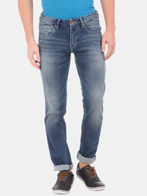 

Flying Machine Men Blue Tapered Fit Mid-Rise Clean Look Stretchable Jeans