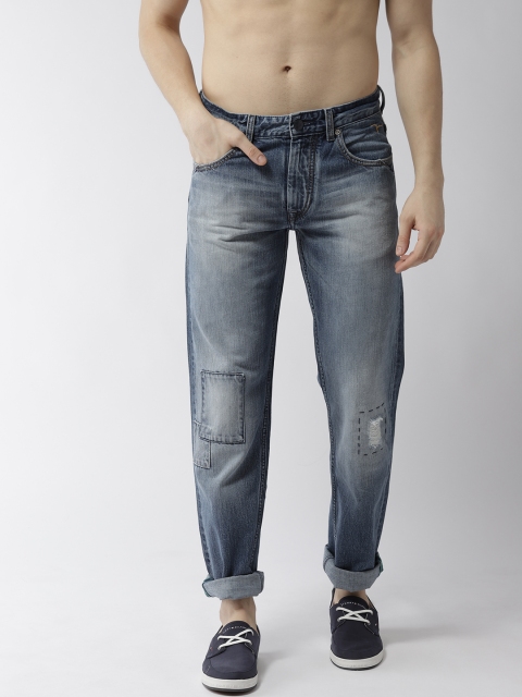 

Flying Machine Men Blue Slim Fit Mid-Rise Low Distress Jeans