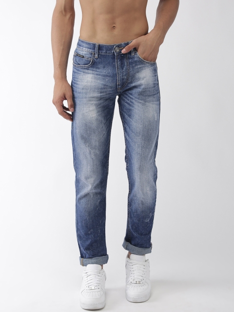 

Flying Machine Men Blue Prince Slim Fit Mid-Rise Low Distress Jeans
