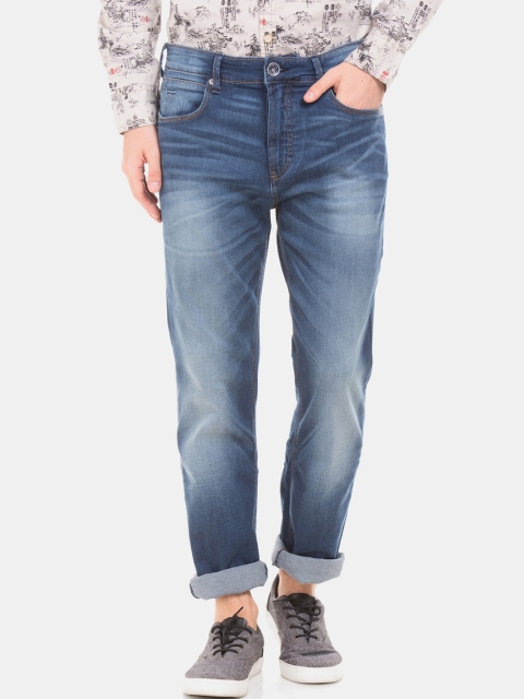 

Flying Machine Men Blue Slim Straight Fit Mid-Rise Clean Look Stretchable Jeans