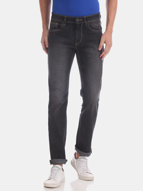 

Flying Machine Men Black Tapered Fit Mid-Rise Clean Look Stretchable Jeans