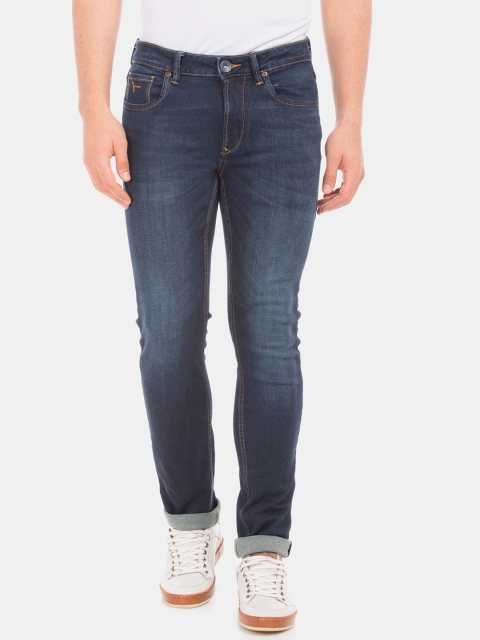 

Flying Machine Men Blue Tapered Fit Mid-Rise Clean Look Stretchable Jeans