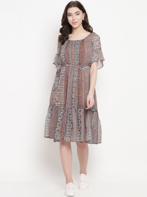 

Abiti Bella Women Multicoloured Printed A-Line Dress, Multi