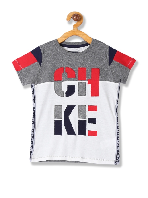 

Cherokee Boys Grey Printed Round Neck Pure Cotton T-shirt