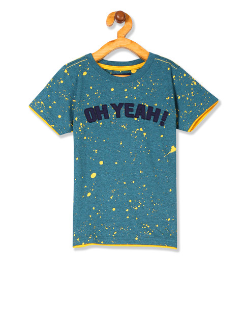 

Cherokee Boys Green Printed Round Neck T-shirt
