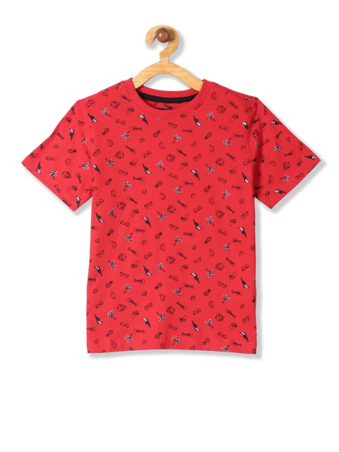 

Cherokee Boys Red Printed Round Neck T-shirt