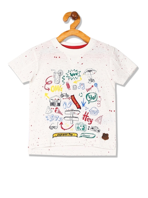 

Cherokee Boys White Printed Round Neck T-shirt