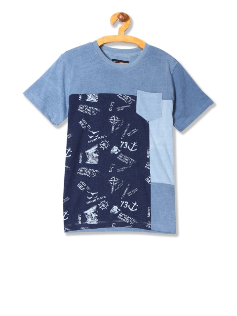 

Cherokee Boys Blue Printed Round Neck T-shirt