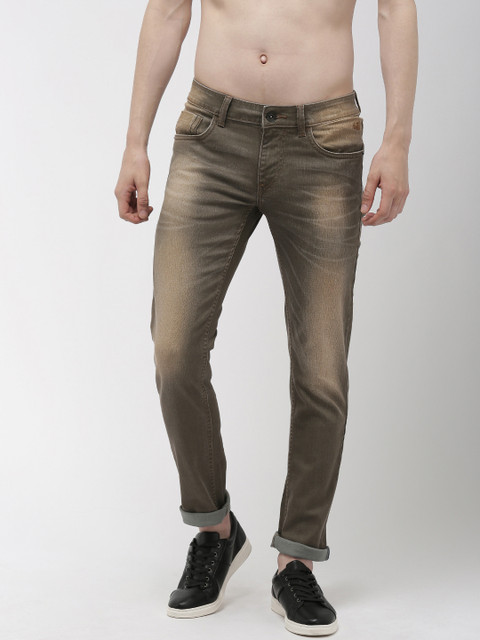 

Flying Machine Men Brown Jackson Skinny Fit Low-Rise Clean Look Stretchable Jeans