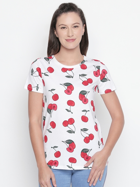 

Honey by Pantaloons Women Red Printed Pure Cotton Top