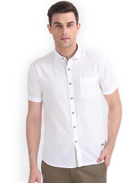 

Cherokee Men White Regular Fit Solid Casual Shirt