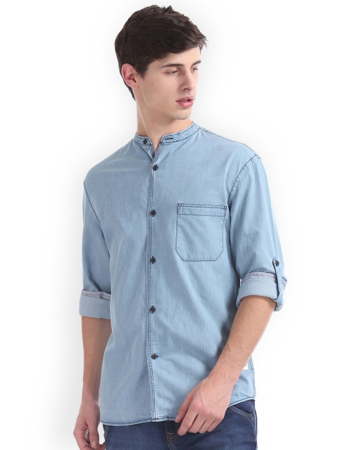 

Cherokee Men Blue Regular Fit Solid Casual Shirt