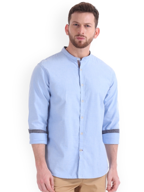 

Cherokee Men Blue Regular Fit Solid Casual Shirt