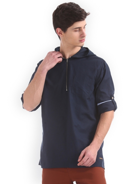 

Cherokee Men Blue Regular Fit Solid Casual Shirt