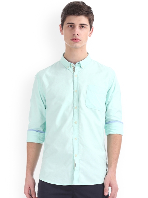 

Cherokee Men Green Regular Fit Solid Casual Shirt