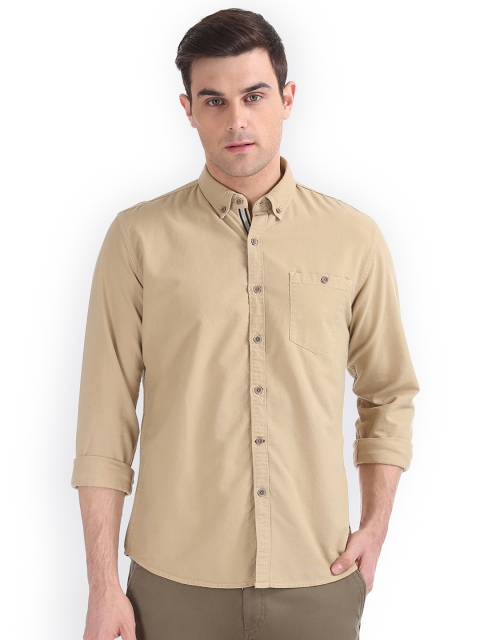 

Cherokee Men Beige Regular Fit Solid Casual Shirt