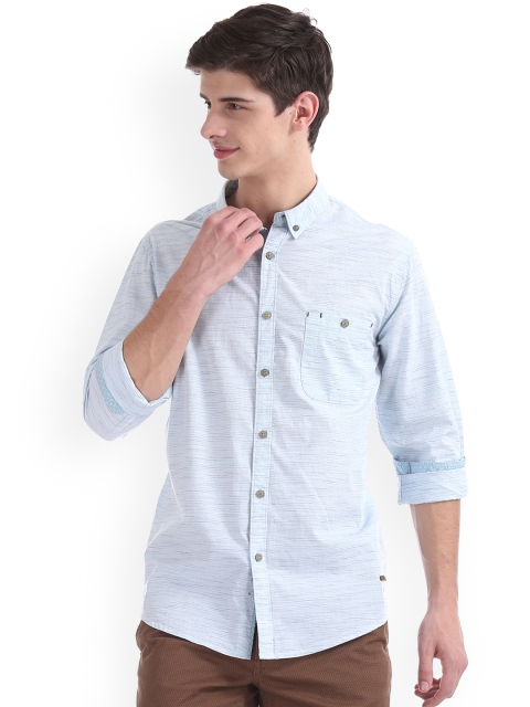 

Cherokee Men Blue Regular Fit Solid Casual Shirt