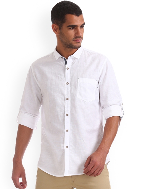 

Cherokee Men White Regular Fit Solid Casual Shirt