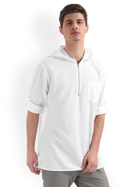 

Cherokee Men White Regular Fit Solid Casual Shirt