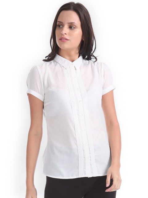 

Cherokee Women White Regular Fit Solid Casual Shirt