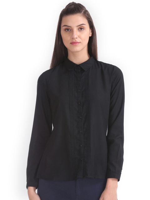 

Cherokee Women Black Regular Fit Solid Casual Shirt