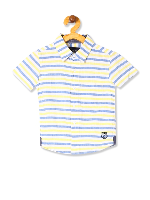 

Cherokee Boys Yellow & Blue Regular Fit Striped Casual Shirt