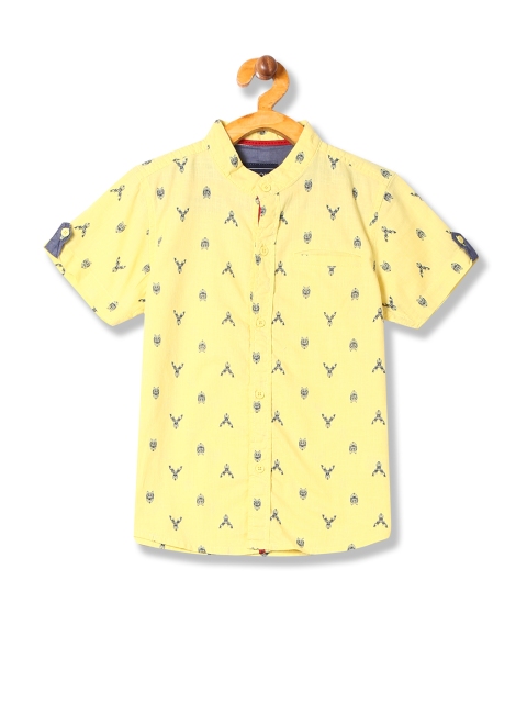 

Cherokee Boys Yellow & Blue Regular Fit Printed Casual Shirt