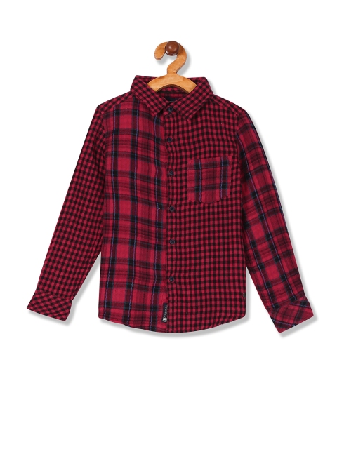 

Cherokee Boys Red & Black Regular Fit Checked Casual Shirt