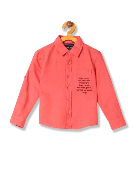 

Cherokee Boys Orange Regular Fit Solid Casual Shirt