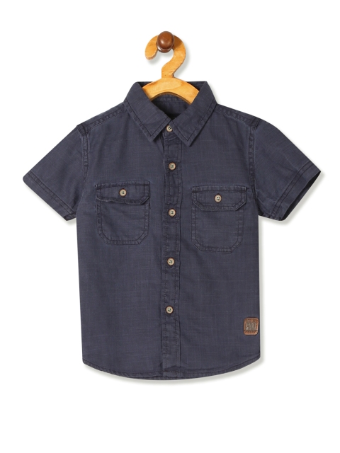 

Cherokee Boys Blue Regular Fit Solid Casual Shirt