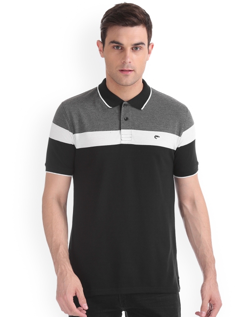 

Ruggers Men Grey Colourblocked Polo Collar T-shirt