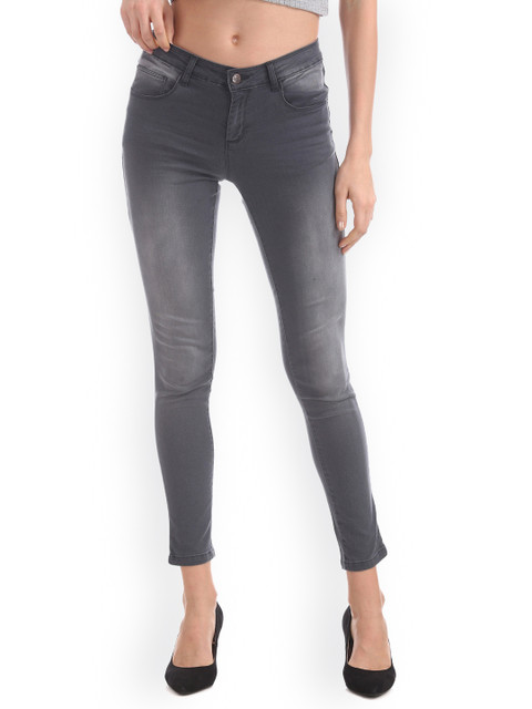 

Cherokee Women Grey Skinny Fit Mid-Rise Clean Look Stretchable Jeans