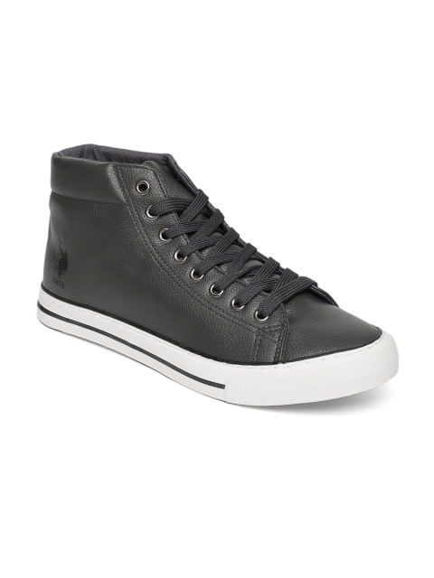 

U.S. Polo Assn. Men Jude Grey Solid Mid-Top Sneakers