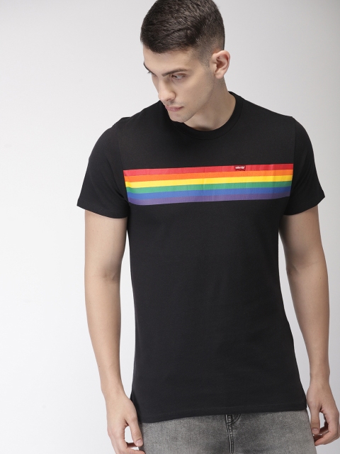 

Levis Men Black Striped Round Neck T-shirt