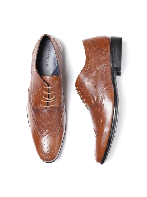 

INVICTUS Men Brown Perforated Formal Brogues
